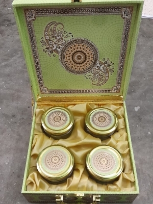 Dry Fruits Box - Wood, 10" x 10" x 3.5", Glossy Lamination Finish | Square Shape, Special Effects Printing for Gifting Purposes