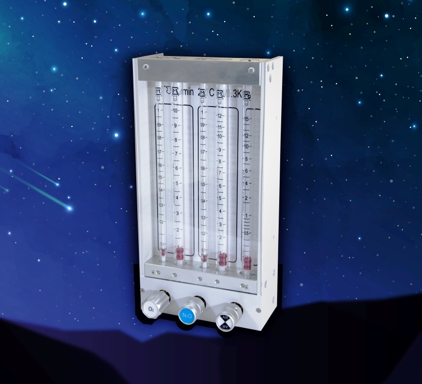 FLOWMETER ASSY GEARED TYPE WITH HYPOXIC GUARD (5-TUBE)