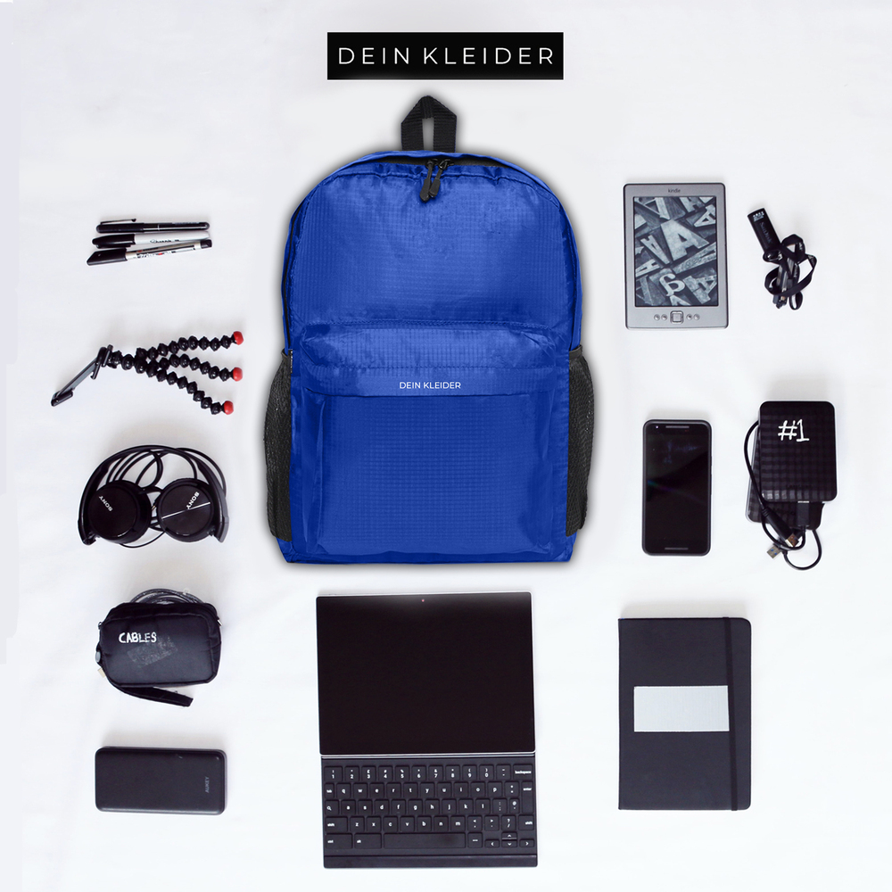 College Backpack Blue - Durable Material, Various Sizes Available, Vibrant Blue Color | Customizable Design, Plain Pattern, Ideal For School Essentials