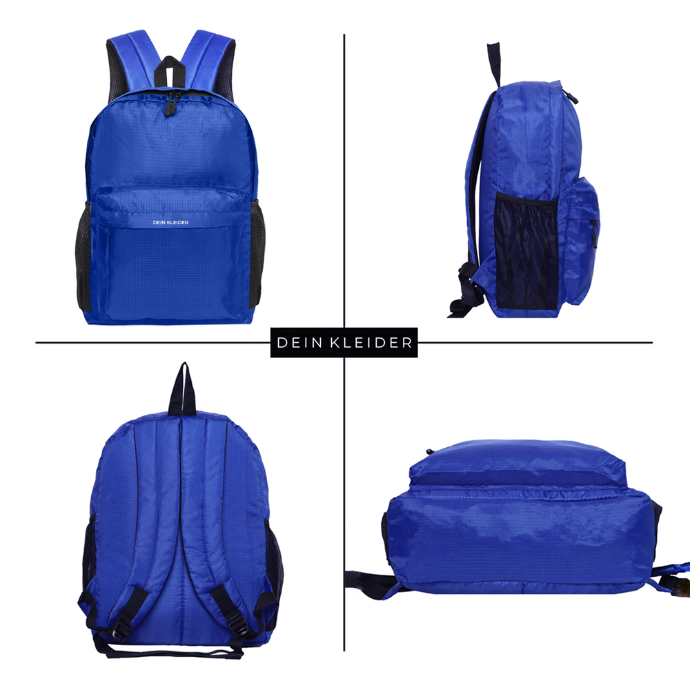 College Backpack Blue - Durable Material, Various Sizes Available, Vibrant Blue Color | Customizable Design, Plain Pattern, Ideal For School Essentials