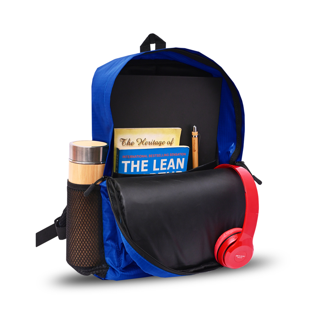 College Backpack Blue - Durable Material, Various Sizes Available, Vibrant Blue Color | Customizable Design, Plain Pattern, Ideal For School Essentials