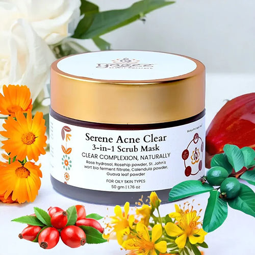 Serene Acne Clear 3-In-1 Scrub Mask - Characteristics: 100% Safe