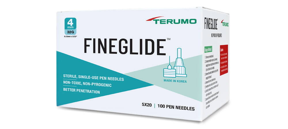 Fineglide 4Mm 32 G Insulin Pen Needle - Color: Red Yellow Green Blue