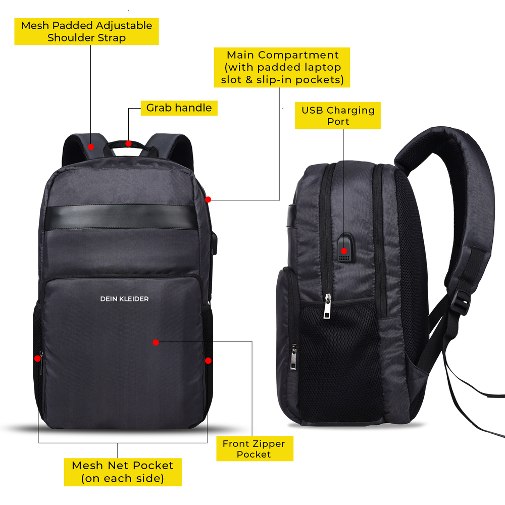 Anti Theft 15.6 Inch Smart Tech Backpack Grey