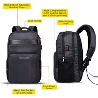 Anti Theft 15.6 Inch Smart Tech Backpack Grey