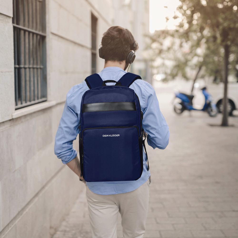 Anti Theft 15.6 Inch Smart Tech Backpack Navy