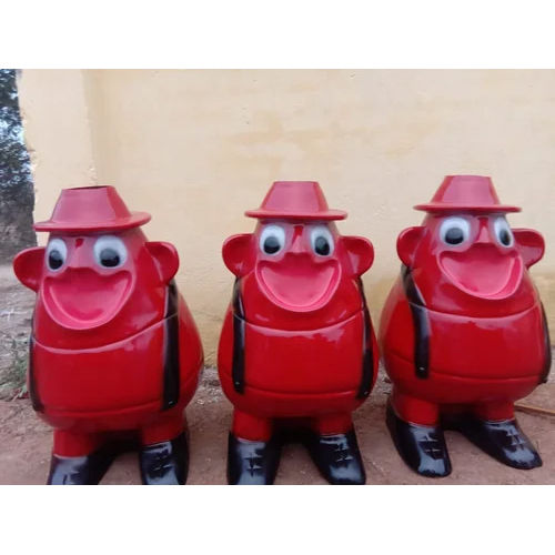 Frp Animal Dustbin - Color: Red