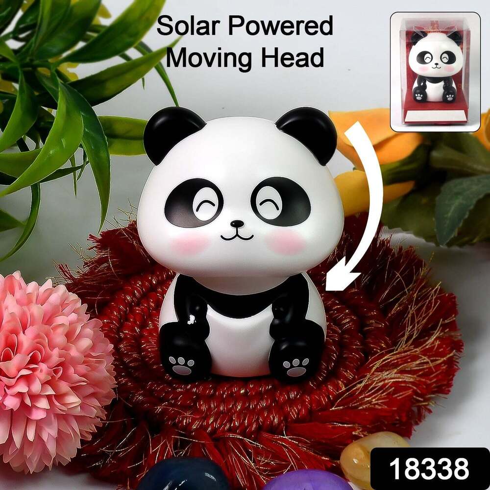 Car Decoration Solar Power Moving Head Panda Statue Creatives