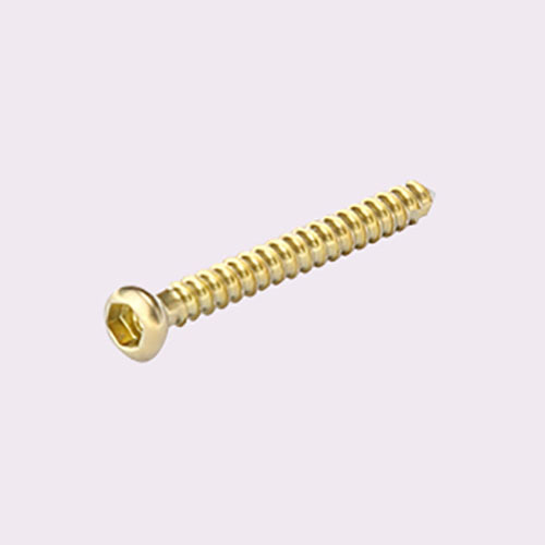 Cortical Screw - Steel Material, 2.4 mm Size | Golden Color, Non-Flexible Design, Hospital Usage