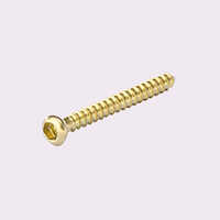 Cortical Screw - Steel Material, 2.4 Mm Size | Golden Color, Non-flexible Design, Hospital Usage