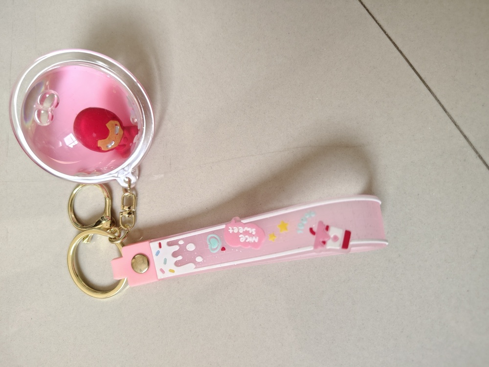 CherryBox Acrylic Cartoon Liquid Keychain For Bags, Car Key Hanging Cute Charms  Multi-Coloured