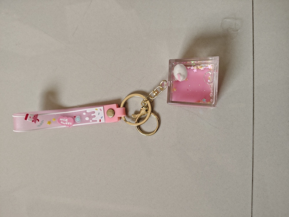 CherryBox Acrylic Cartoon Liquid Keychain For Bags, Car Key Hanging Cute Charms  Multi-Coloured