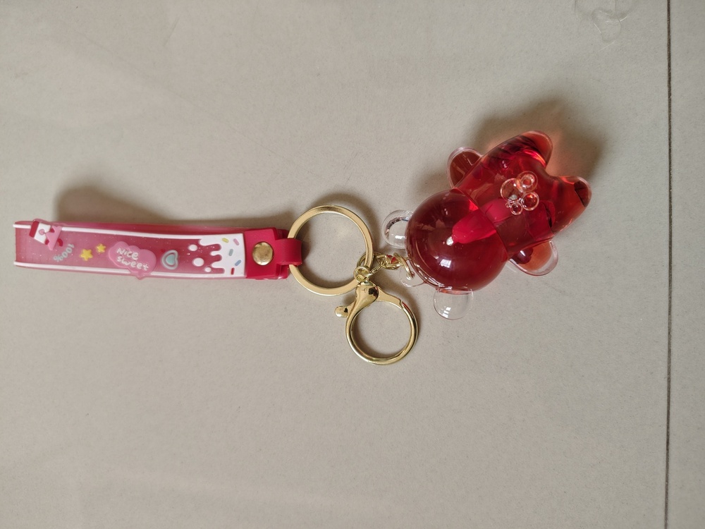 CherryBox Acrylic Cartoon Liquid Keychain For Bags, Car Key Hanging Cute Charms  Multi-Coloured