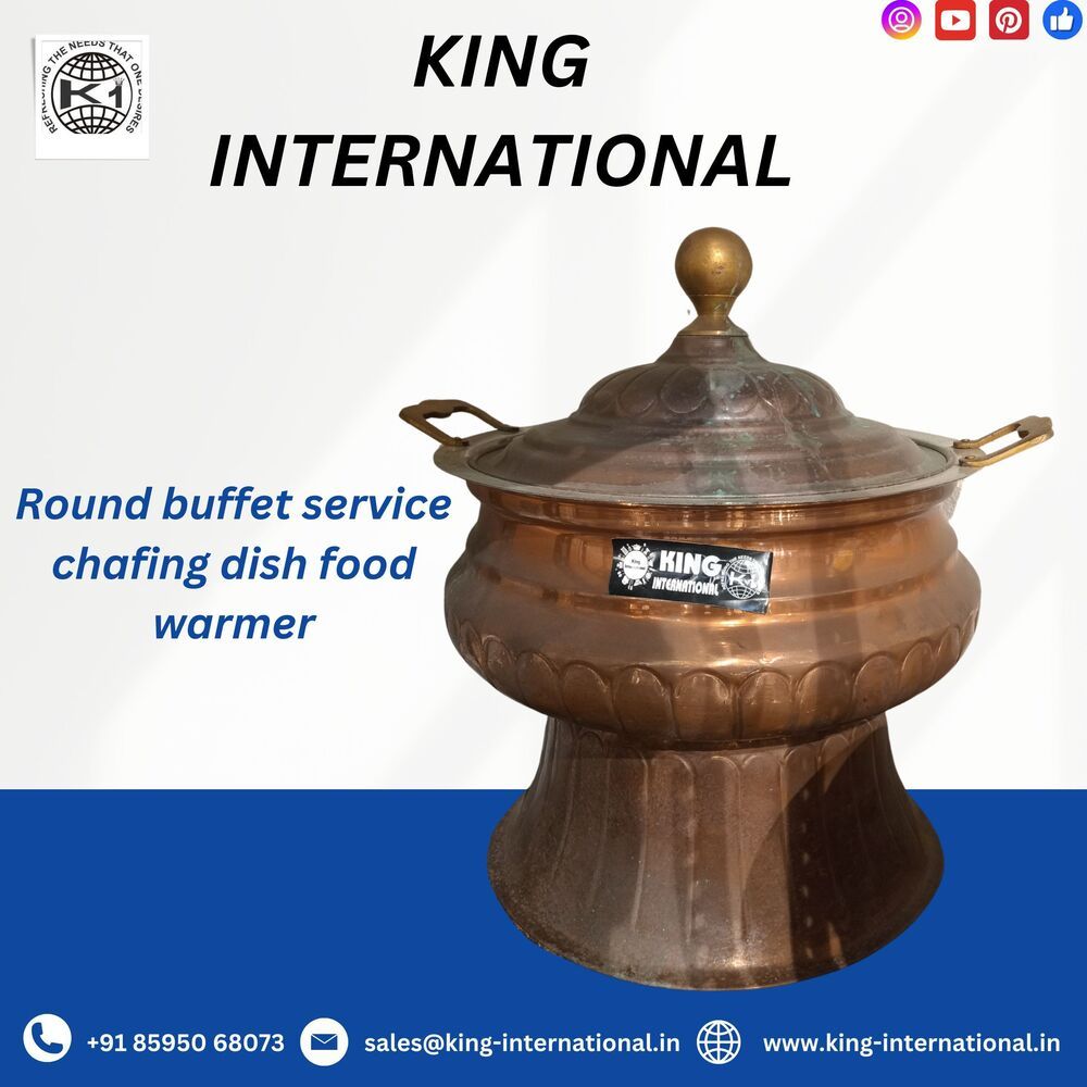 Round Buffet Warmer Chafing Dish - Color: Brass