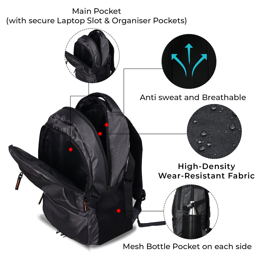 15.6 Inch Anti Theft Smart Tech Backpack Grey