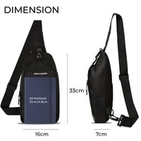 Urban Cross Crossbody Chest bag Shoulder Adjustable Strap100% Waterproof Fabric