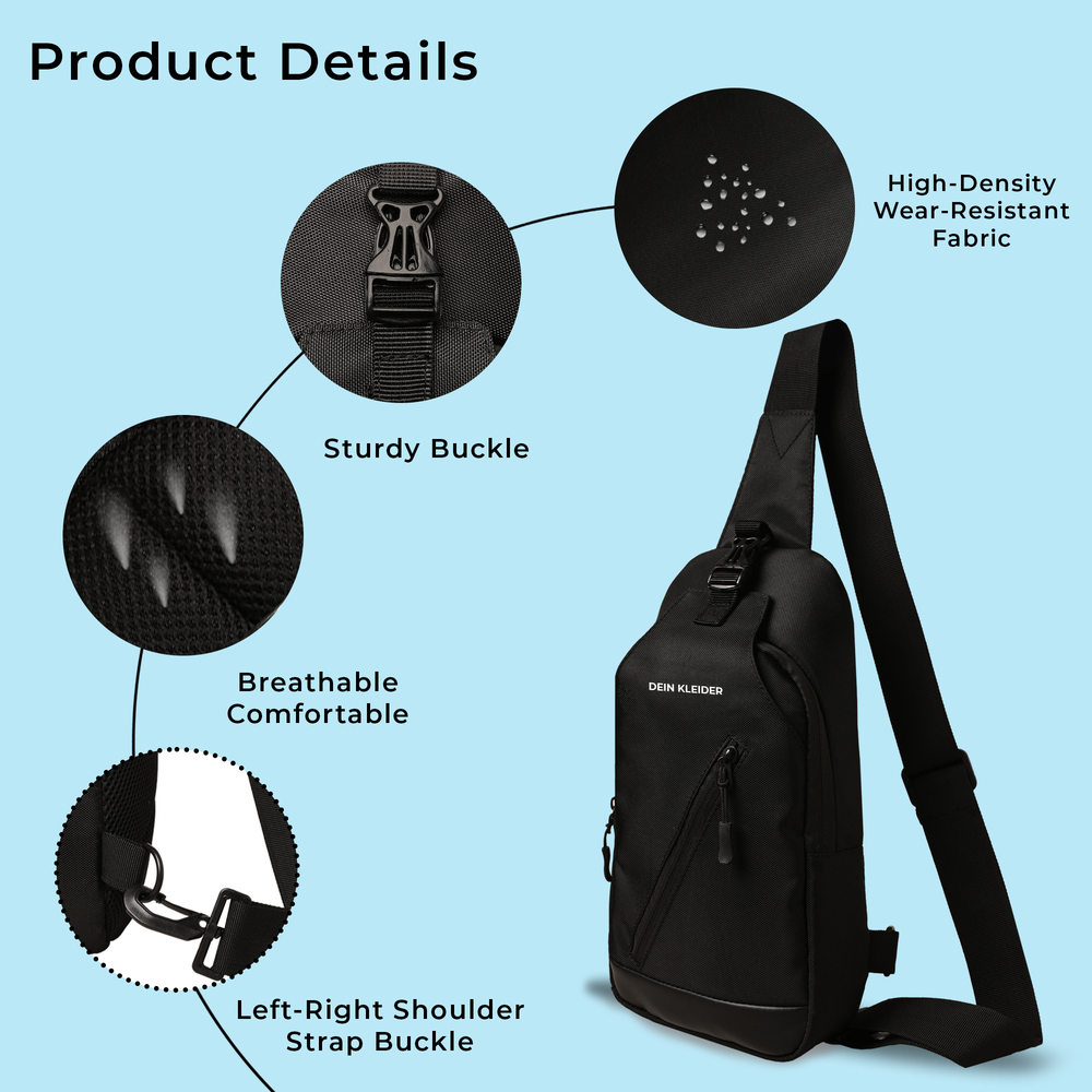 Urban Cross Crossbody Chest bag Shoulder Adjustable Strap100% Waterproof Fabric