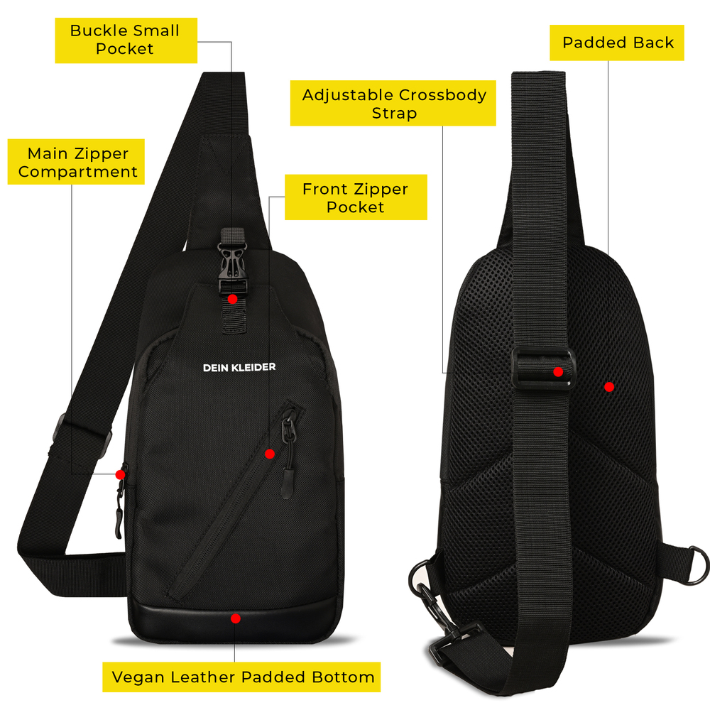 Urban Cross Crossbody Chest bag Shoulder Adjustable Strap100% Waterproof Fabric
