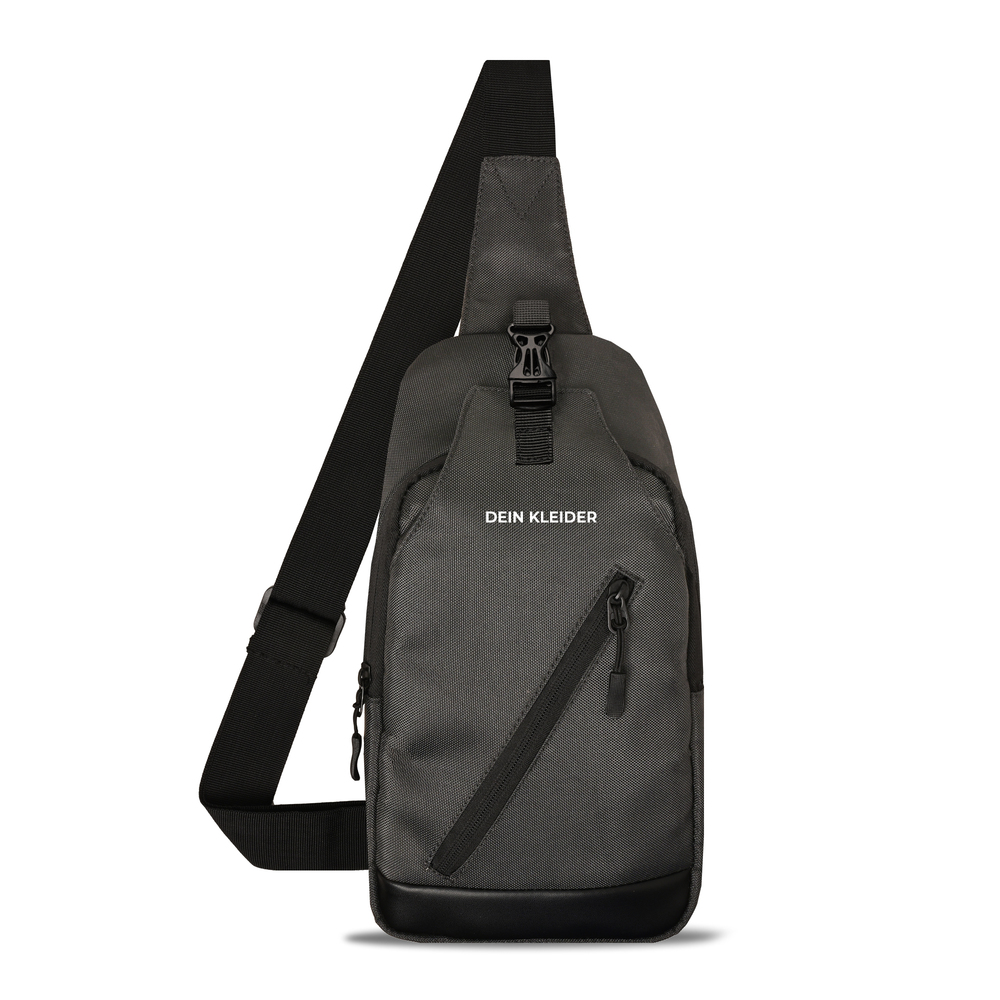Urban Cross Crossbody Chest bag Shoulder Adjustable Strap100% Waterproof fabric Grey