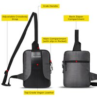Modern Sleek Crossbody Sling Chest Bag Adjustable Strap Grey