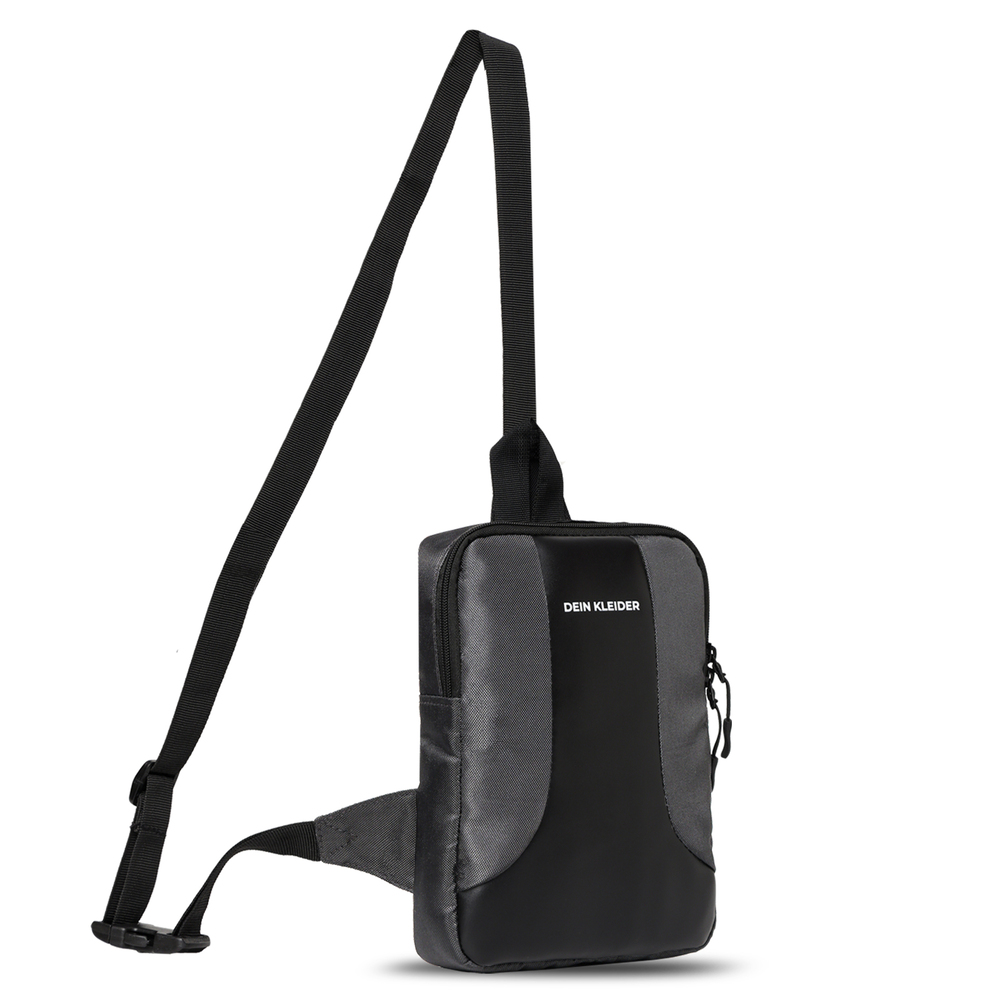 Modern Sleek Crossbody Sling Chest Bag Adjustable Strap Grey