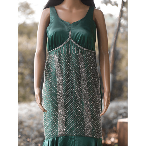 Ladies Tail Green Gown