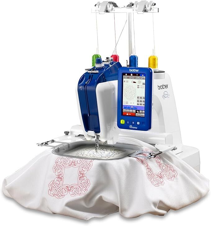 Persona PRS100 Single Needle Embroidery Machine with 4-Spool Thread Stand and Free Arm Embroidery