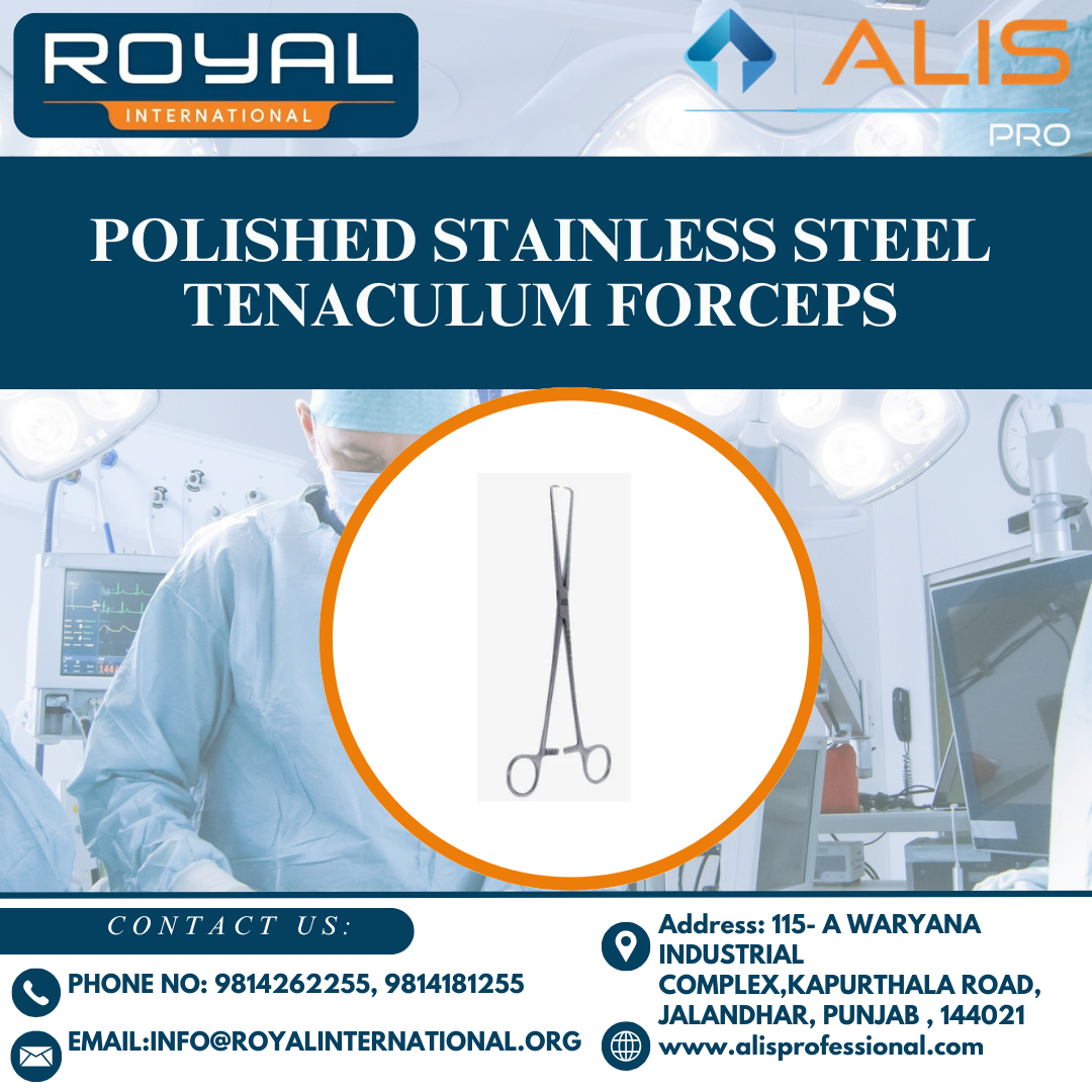 Polished Stainless Steel Tenaculum Forceps