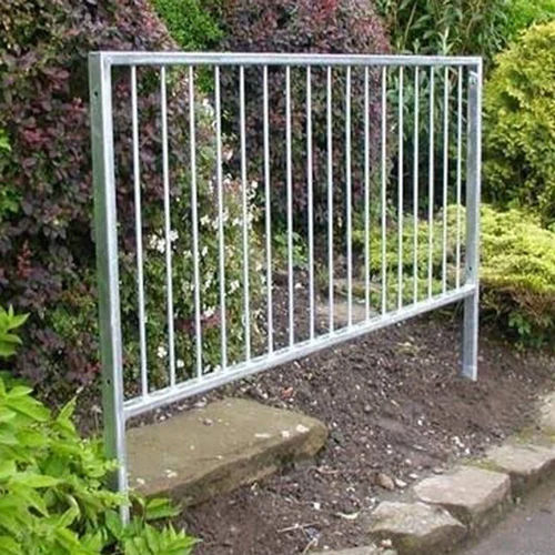 Mild Steel Pedestrian Guard Safety Barrier - Color: Silver