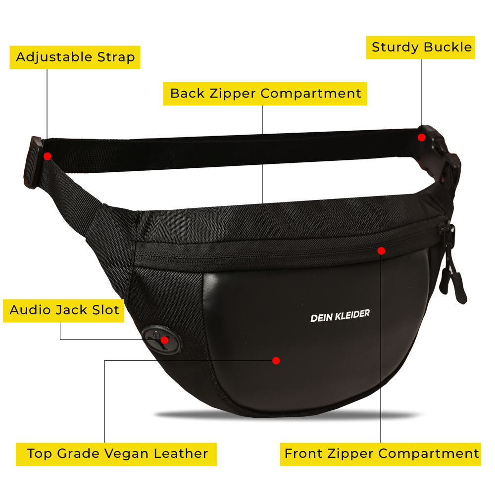 Vegan Waist Water Resistant Fanny Pack