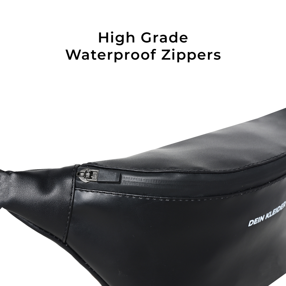 Vegan Leather Waist Pack Midnight Black