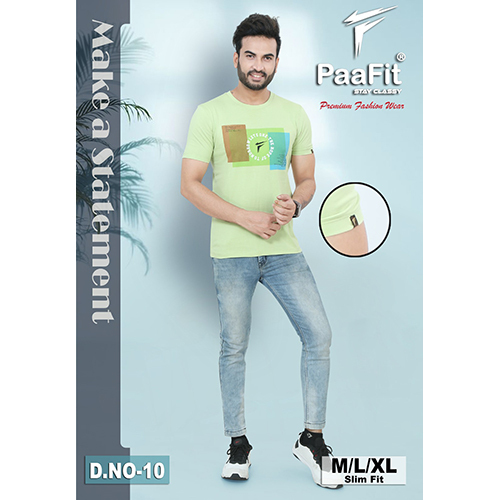 Mens Fancy Cotton T-Shirt - Color: Different Available