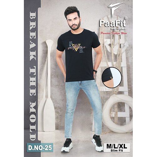 Mens Printed Cotton Half Sleeve T-Shirt