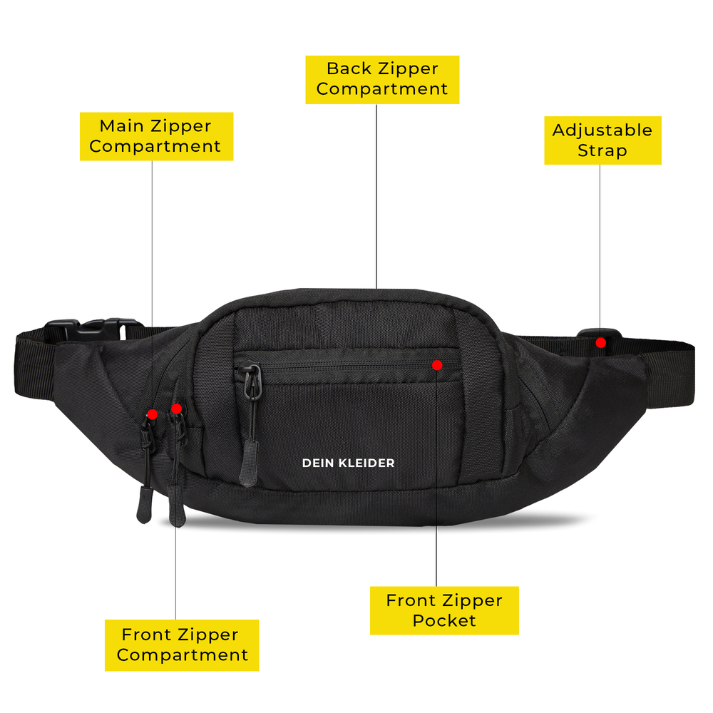Venture Waist Fanny Pack Travel Handy Zip Pouch Money Phone Belt Sport Bum