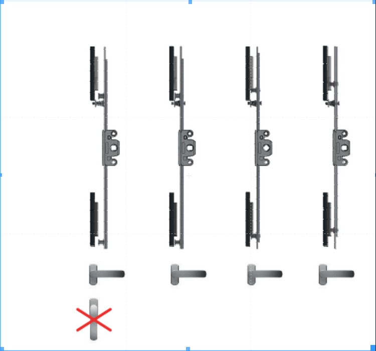 Window Multipoint Lock 3061/3062 - Coating Type: Powder Coated