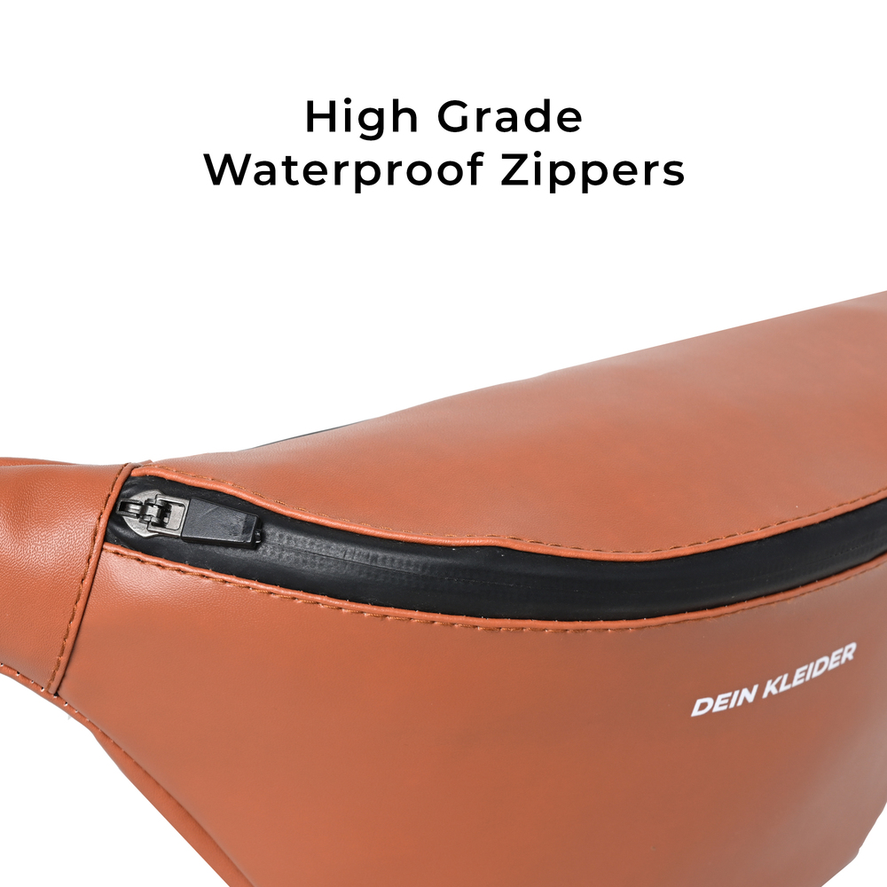 Vegan Leather Waist Pack Dark Tan