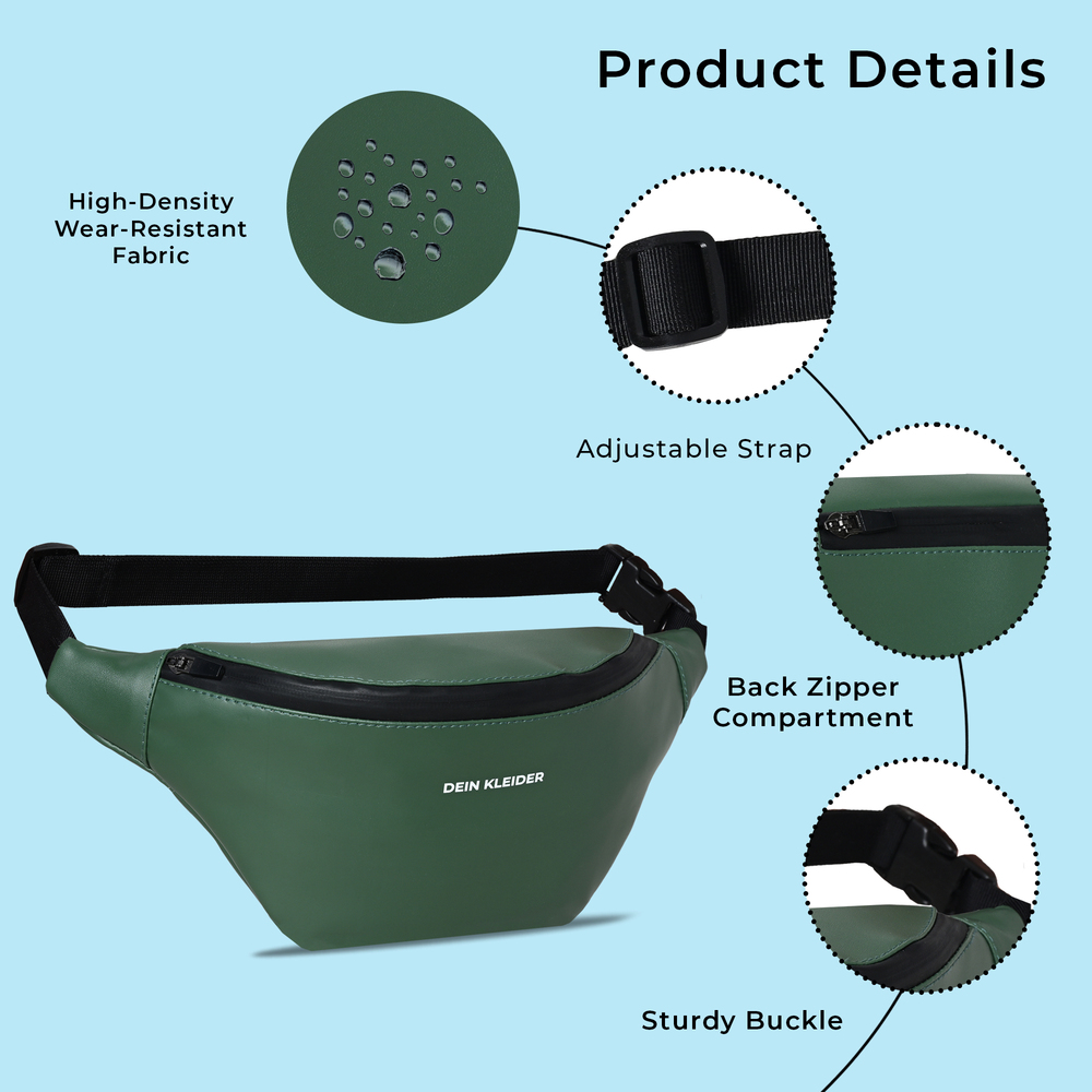 Vegan Leather Waist Pack Olive Green