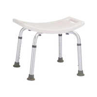 Aluminum Shower Stool - Color: White