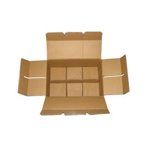 Interlock Corrugated Paper Bottle Packaging Box - Finishing: Glossy Lamination