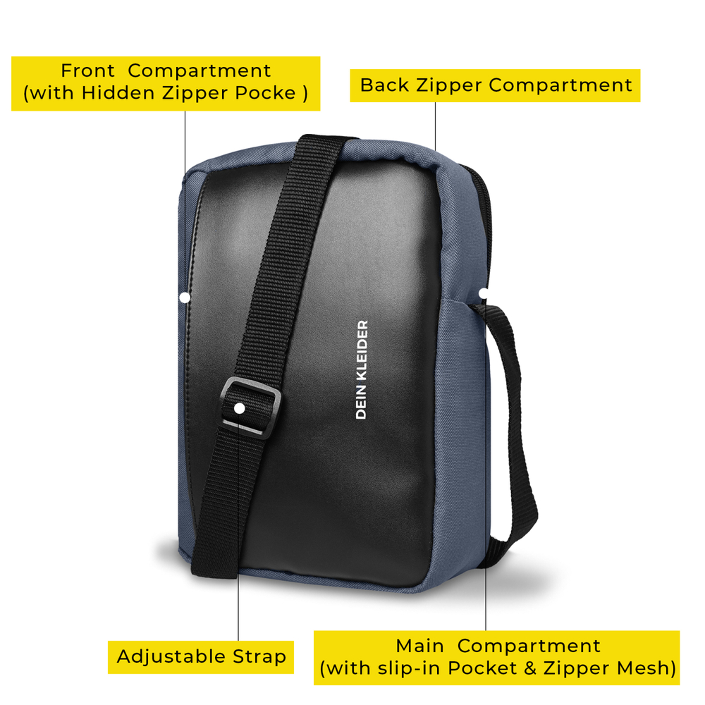 Flex Pack Cross Body Sling Messenger Travel Bag Grey