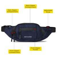 Venture Waist Fanny Pack Travel Handy Zip Pouch Money Phone Belt Sport Bum Navy