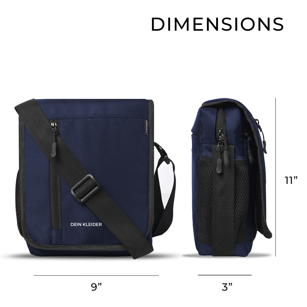 Nylon Flapover Sling Cross Body One Side Shoulder Bag Navy