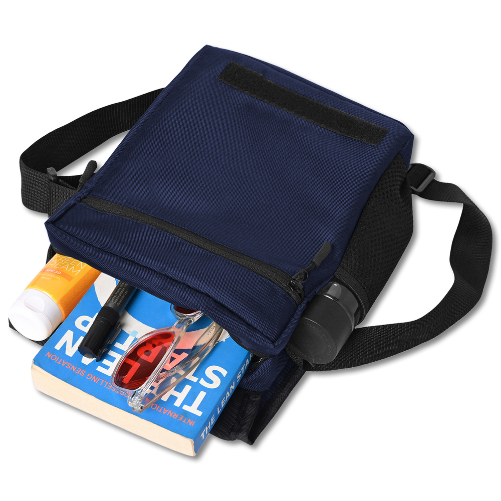Nylon Flapover Sling Cross Body One Side Shoulder Bag Navy