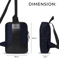 Modern Sleek Crossbody Sling Chest Bag Adjustable Strap Navy