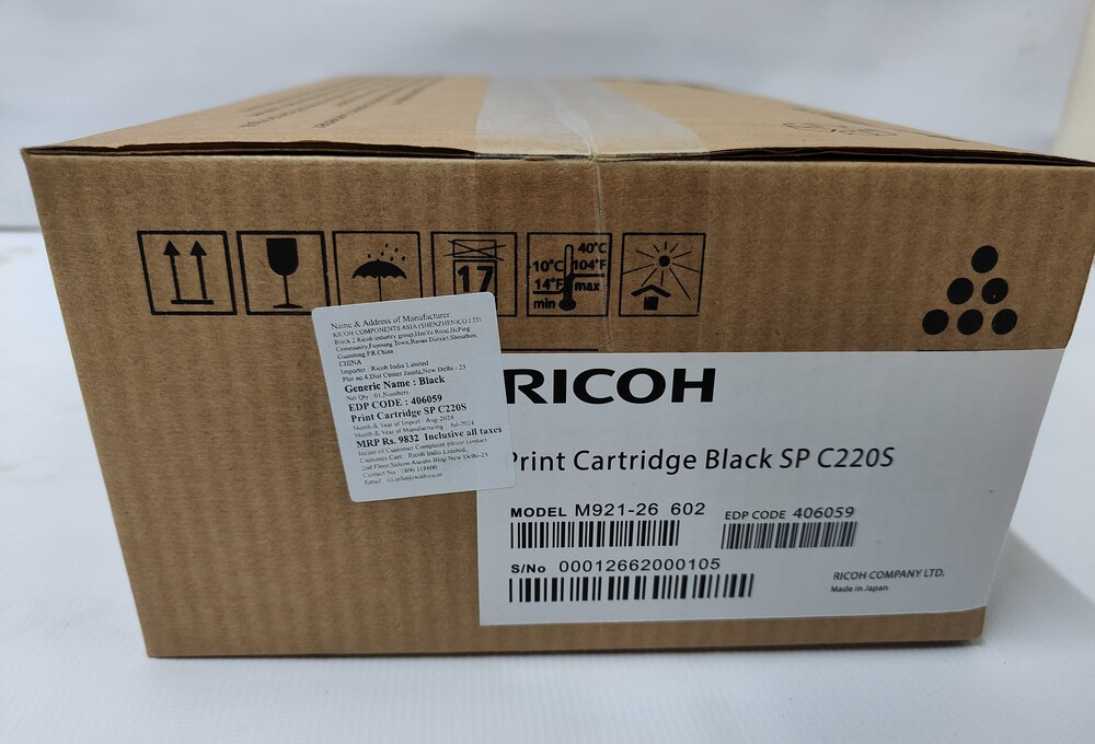 Ricoh Sp C220s Black Toner Cartridge - Print Technology: Laser
