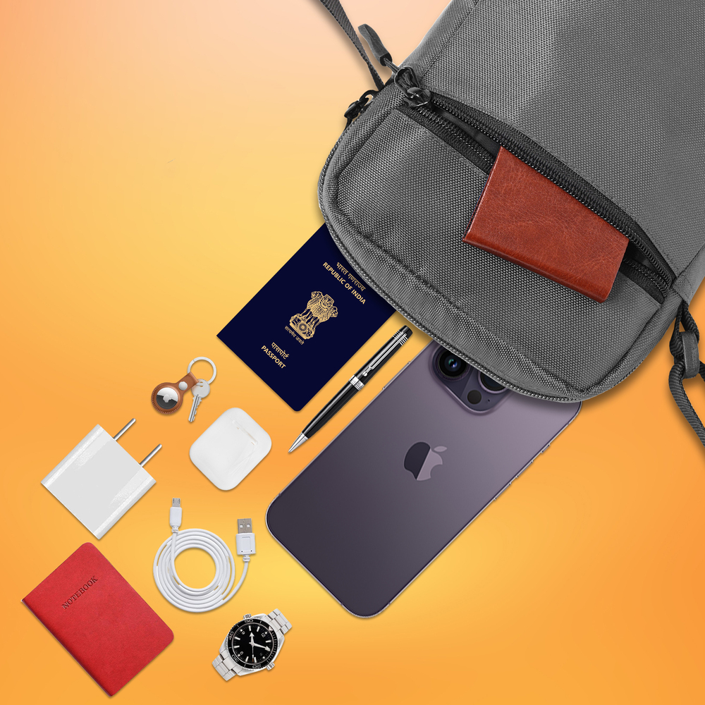 Mini Street crossbody messenger travel Sling Bag Grey