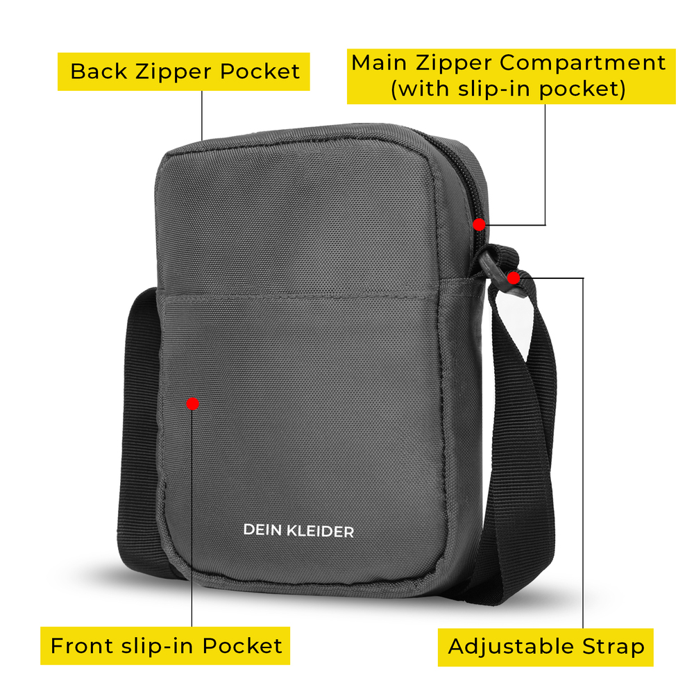 Mini Street crossbody messenger travel Sling Bag Grey
