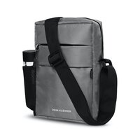 Grey Nylon Sling Cross Body Utility Travel Office Business Messenger one Side Shoulder Bag