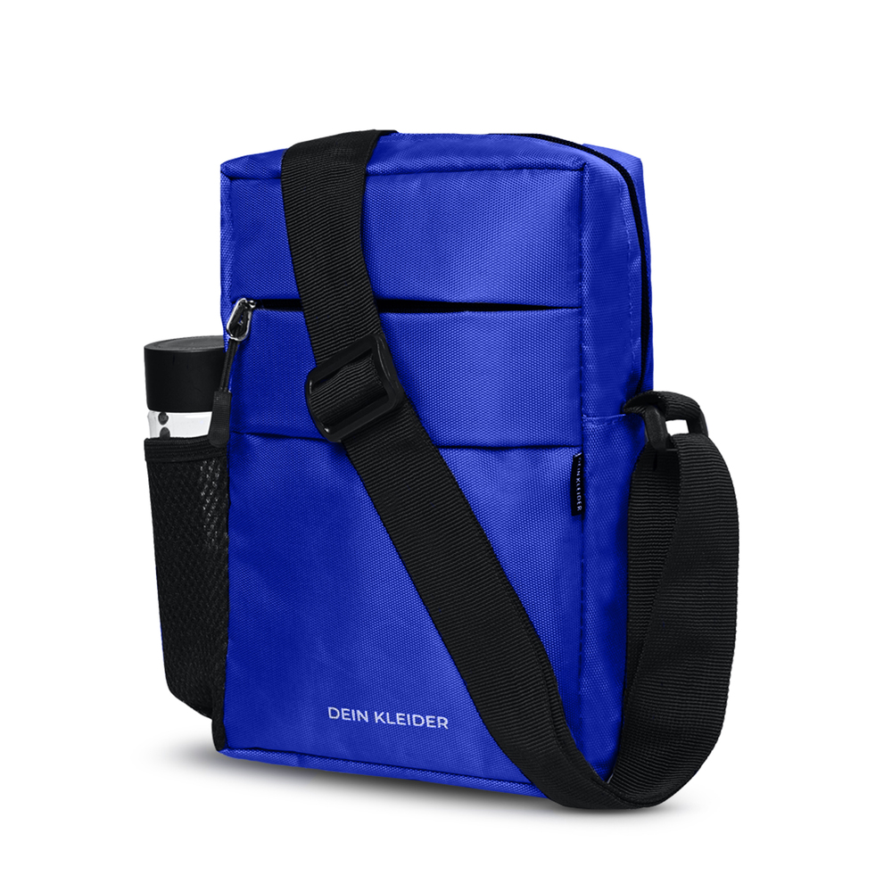 Blue Nylon Sling Cross Body Utility Travel Office Business Messenger one Side Shoulder Bag