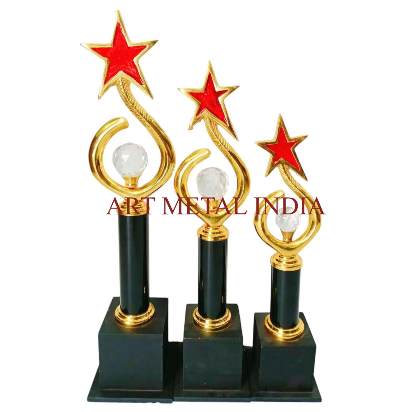 Metal Star Crystal Trophy #517